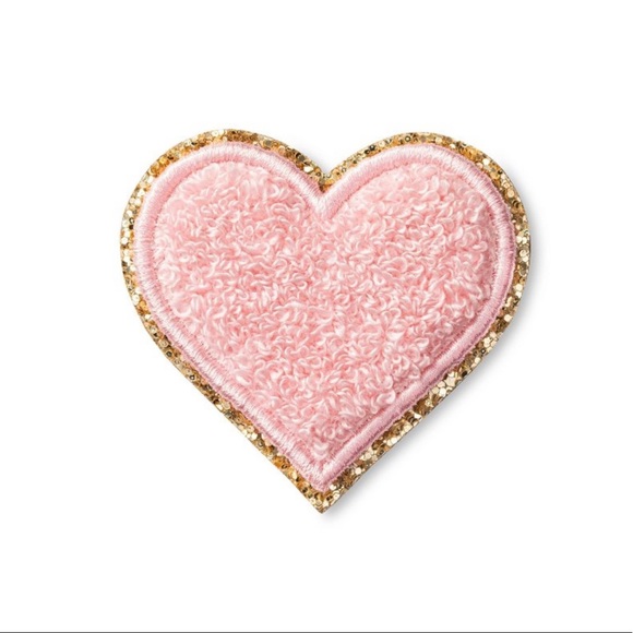 Stoney Clover Lane x Target Glitter Heart Patch Pink and Gold - Picture 2 of 5